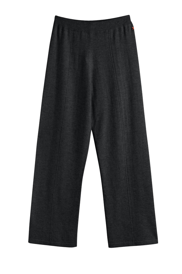 Charcoal Wool-Cashmere Wide-Leg Track Pants image 2