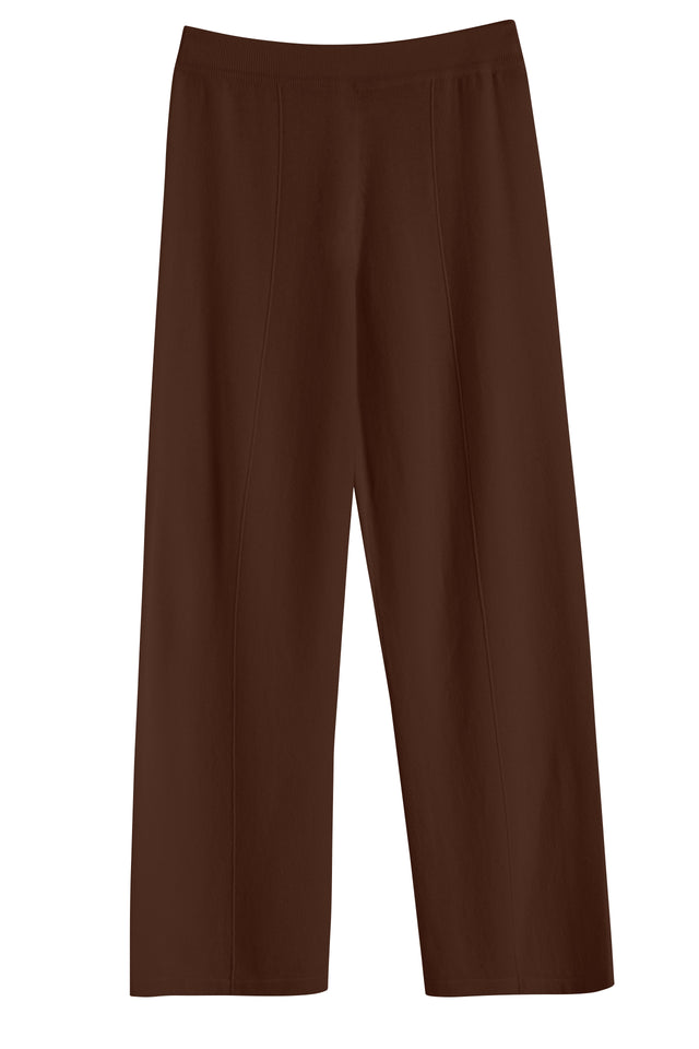 Cocoa Wool-Cashmere Wide-Leg Track Pants image 2