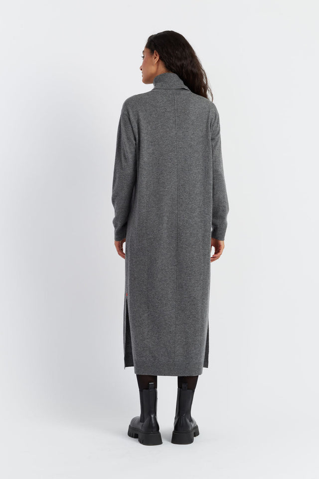 Grey Wool-Cashmere Rollneck Dress image 3