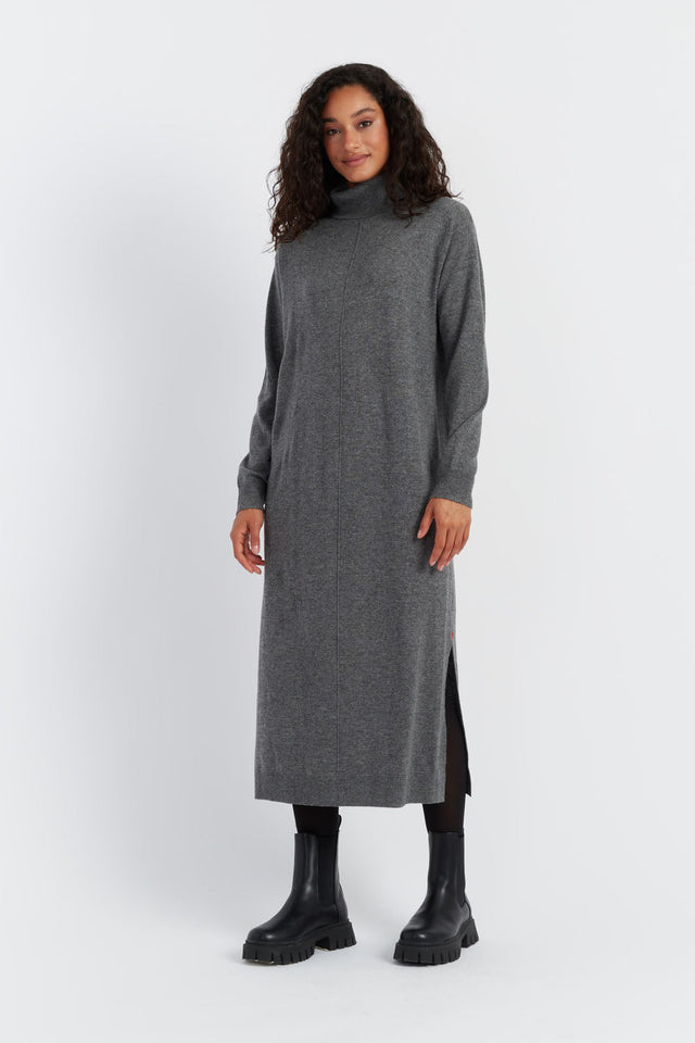 Grey Wool-Cashmere Rollneck Dress image 1