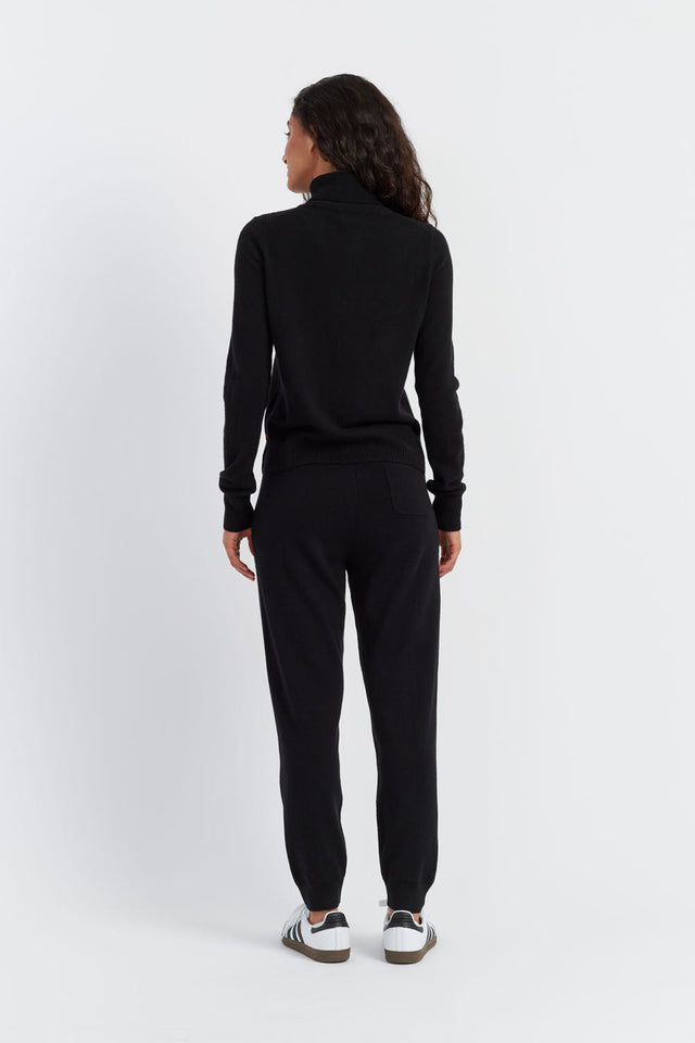Black Wool-Cashmere Cuffed Joggers image 4