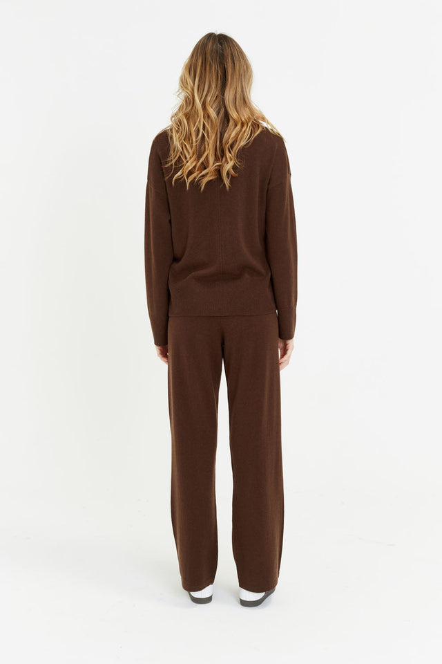 Cocoa Wool-Cashmere V-Neck Sweater image 3