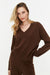 Cocoa Wool-Cashmere V-Neck Sweater