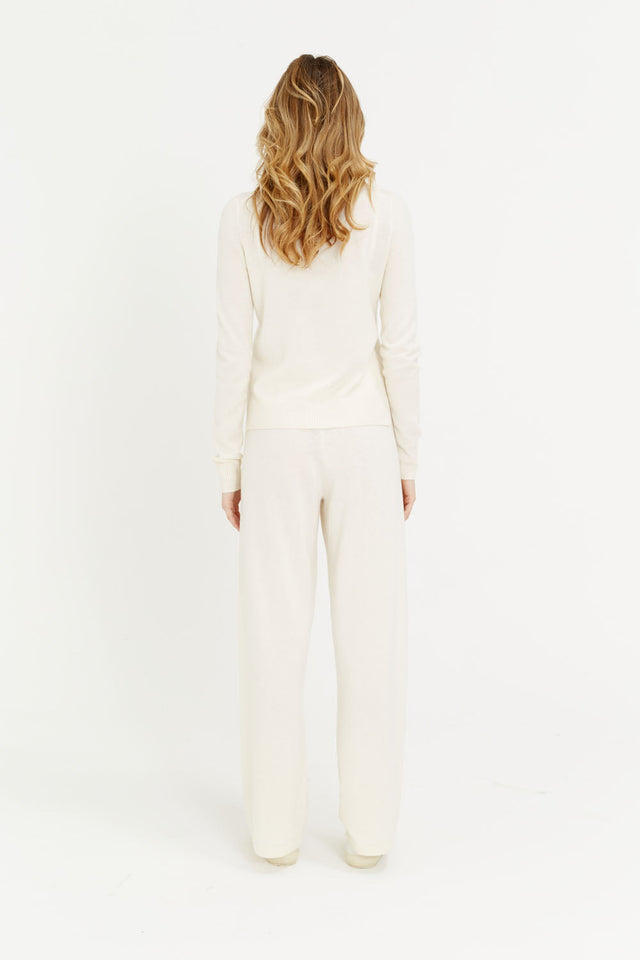 Cream Wool-Cashmere Rollneck Sweater image 2