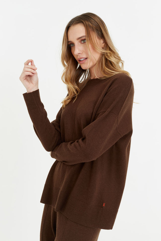 Cocoa Wool-Cashmere Slouchy Sweater image 1