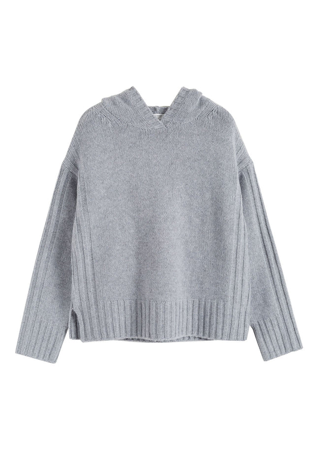 Grey Pure Cashmere Hoodie image 2