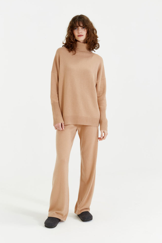 Warm-Beige Cashmere Rollneck Sweater image 3