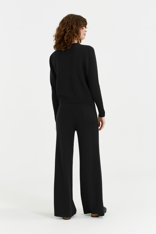 Black Cashmere Cropped Sweater image 3