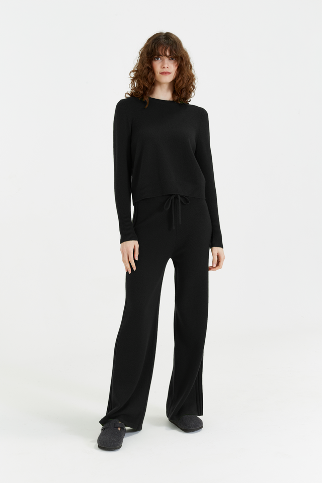 Black Cashmere Cropped Sweater image 4