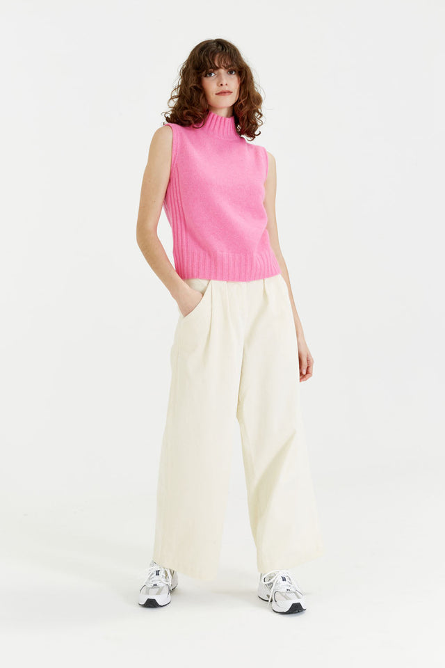 Pink Pure Cashmere Funnel Tank image 4