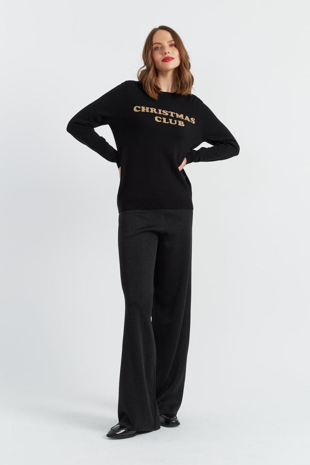 Black Wool-Cashmere Christmas Club Sweater image 3