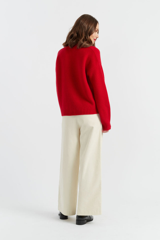 Red Wool-Cashmere Joyeux Noel Sweater image 2