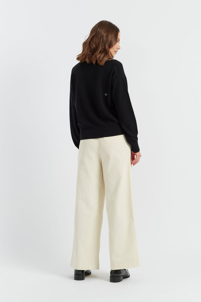 Black Wool-Cashmere Bow Sweater image 2