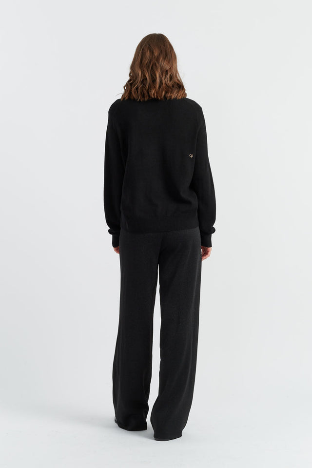 Black Wool-Cashmere Jingle Bells Sweater image 2