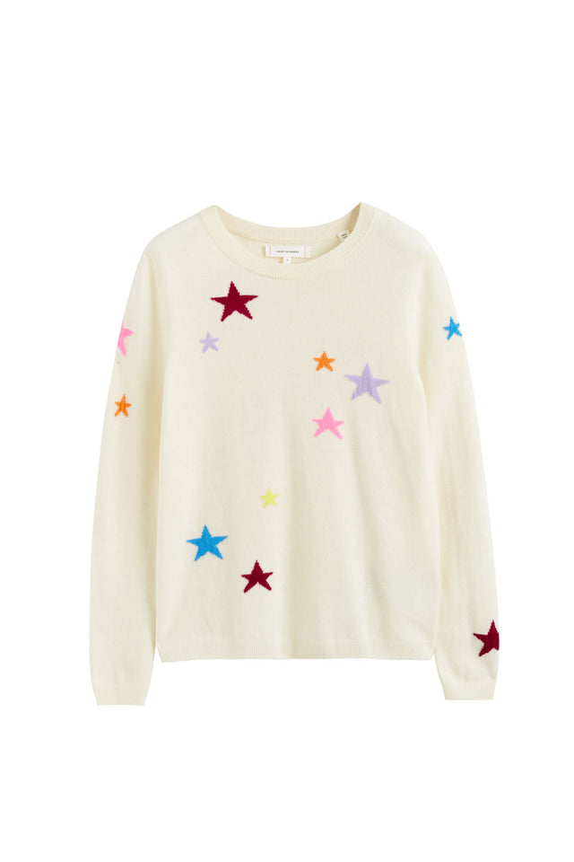 Cream Wool-Cashmere Star Sweater image 2