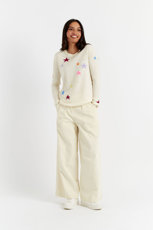 Cream Wool-Cashmere Star Sweater image 4