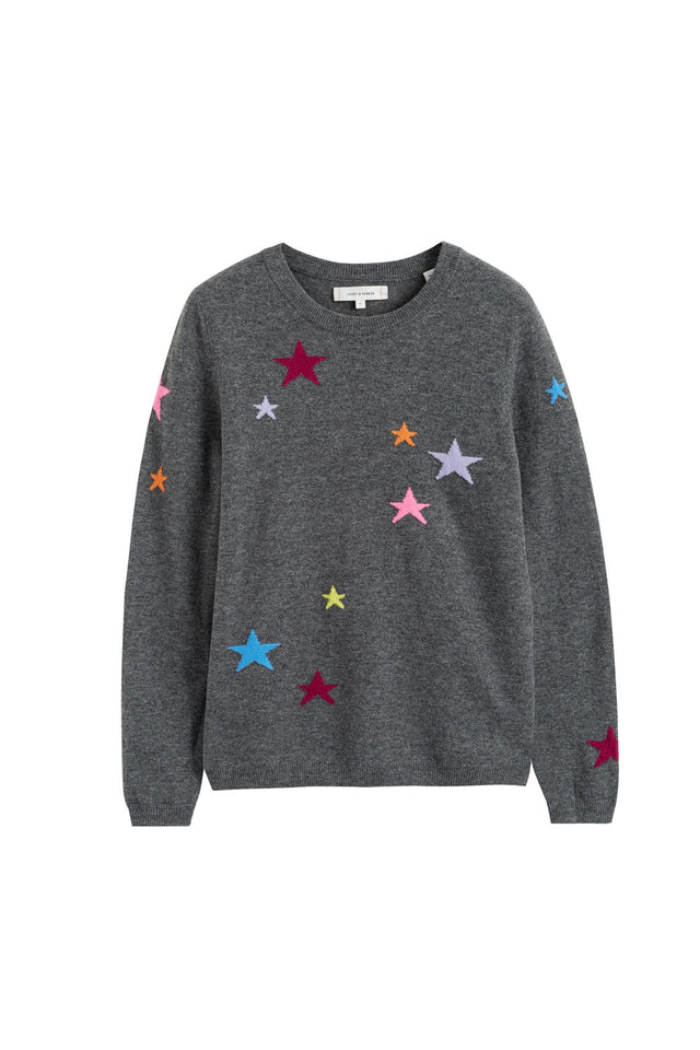 Grey Wool-Cashmere Star Sweater image 2