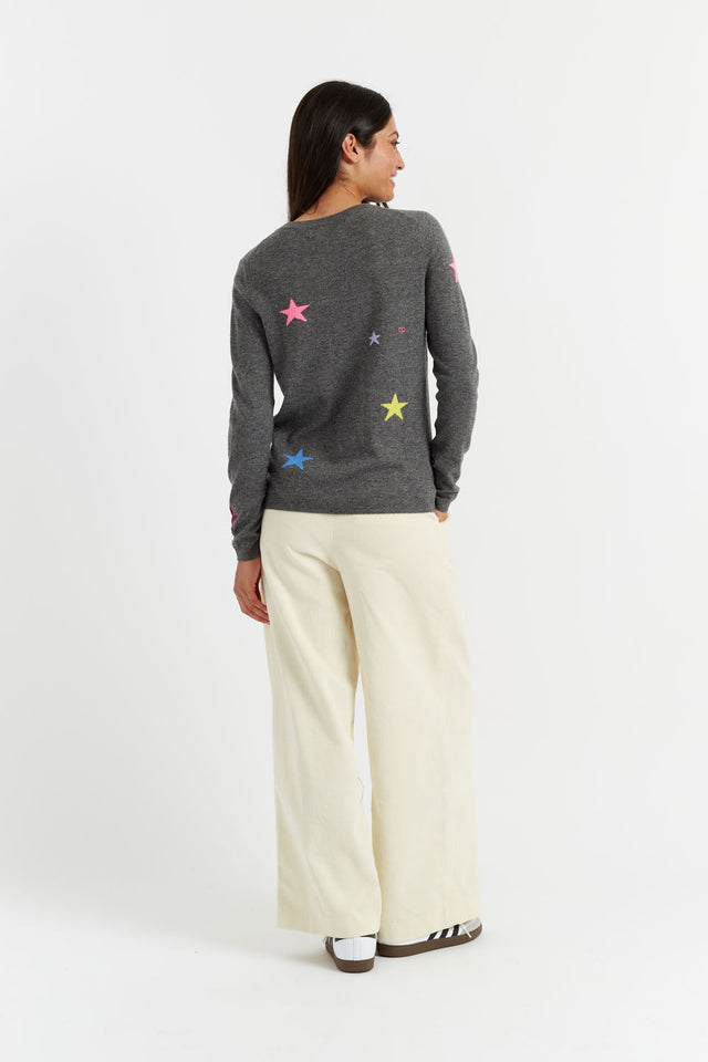 Grey Wool-Cashmere Star Sweater image 3