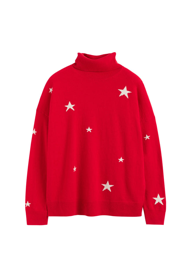 Red Wool-Cashmere Star Rollneck Sweater image 2