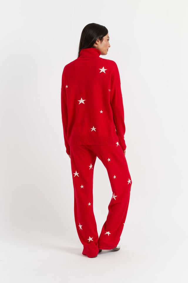 Red Wool-Cashmere Star Rollneck Sweater image 3