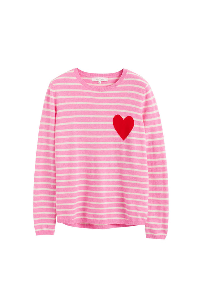 Pink Breton Heart Wool-Cashmere Sweater image 2