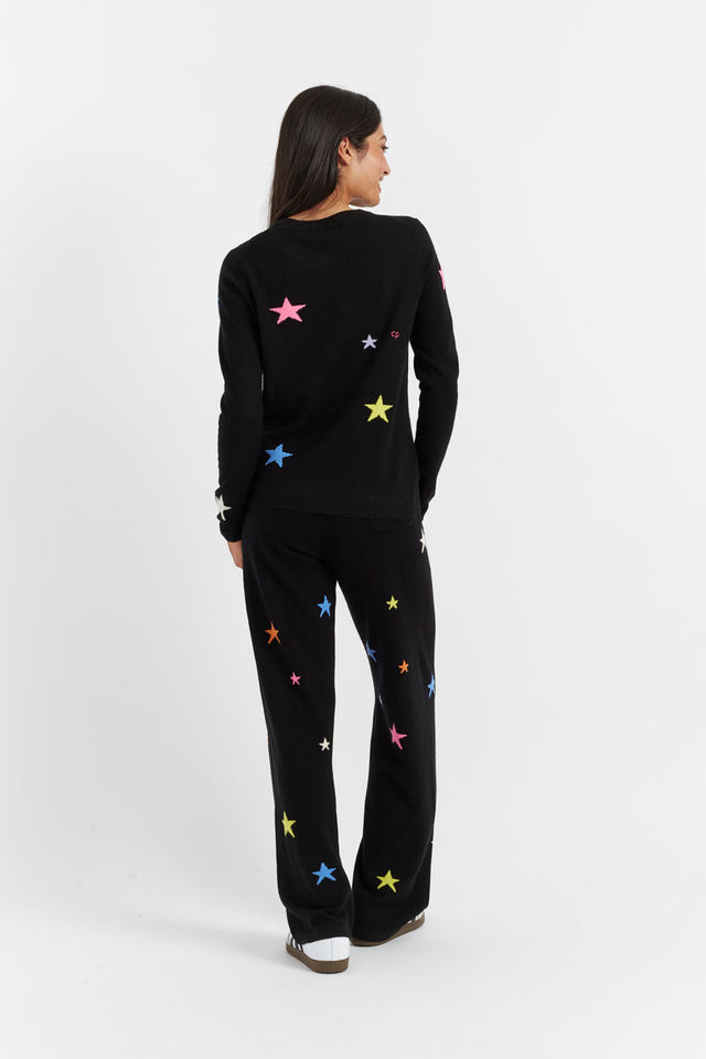 Black Wool-Cashmere Star Sweater image 4