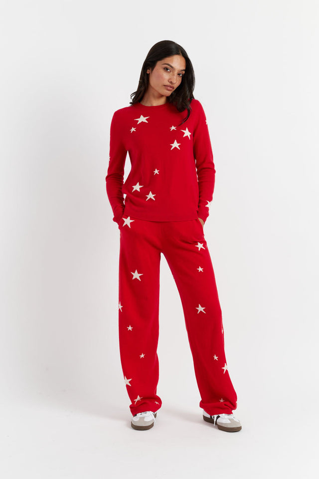 Red Wool-Cashmere Star Sweater image 5