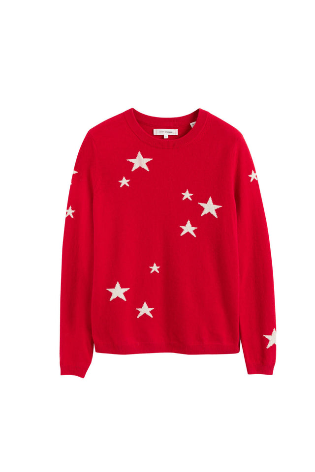 Red Wool-Cashmere Star Sweater image 2