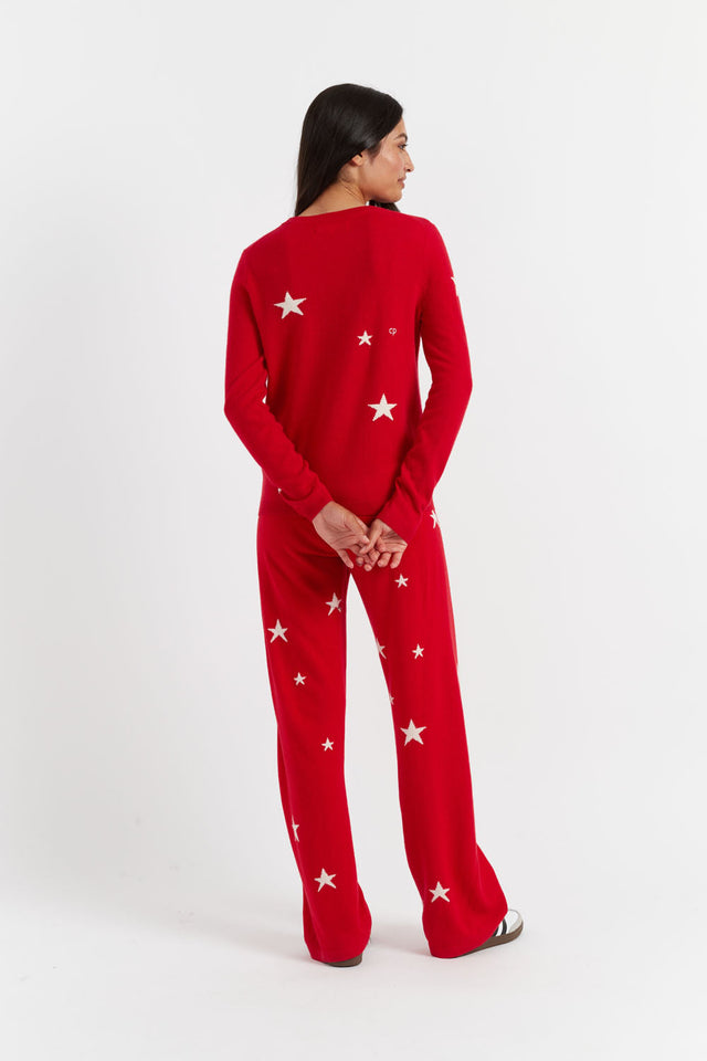 Red Wool-Cashmere Star Sweater image 3