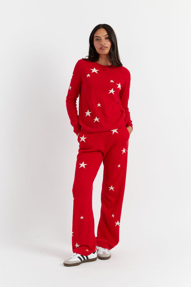 Red Wool-Cashmere Star Sweater image 4