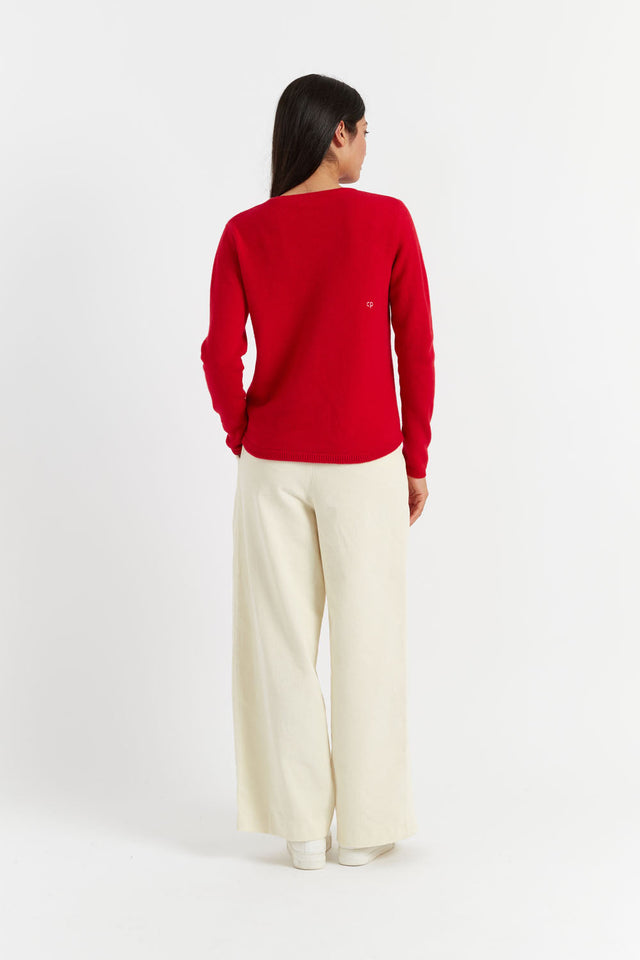Red Wool-Cashmere Pocket Sweater image 2