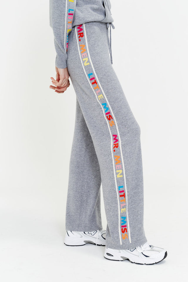 Grey Wool-Cashmere Mr. Men Little Miss Track Pants image 3