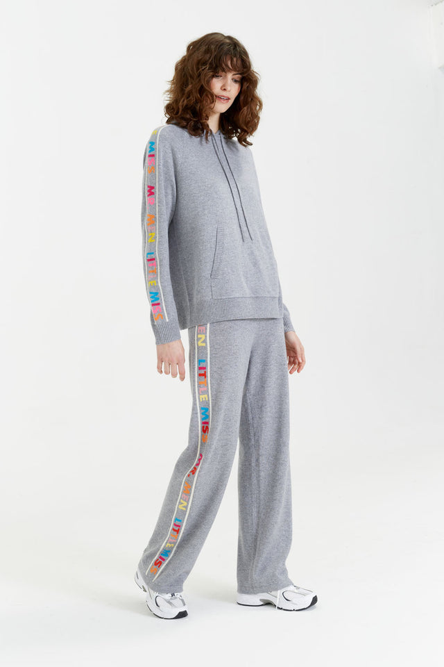 Grey Wool-Cashmere Mr. Men Little Miss Track Pants image 1