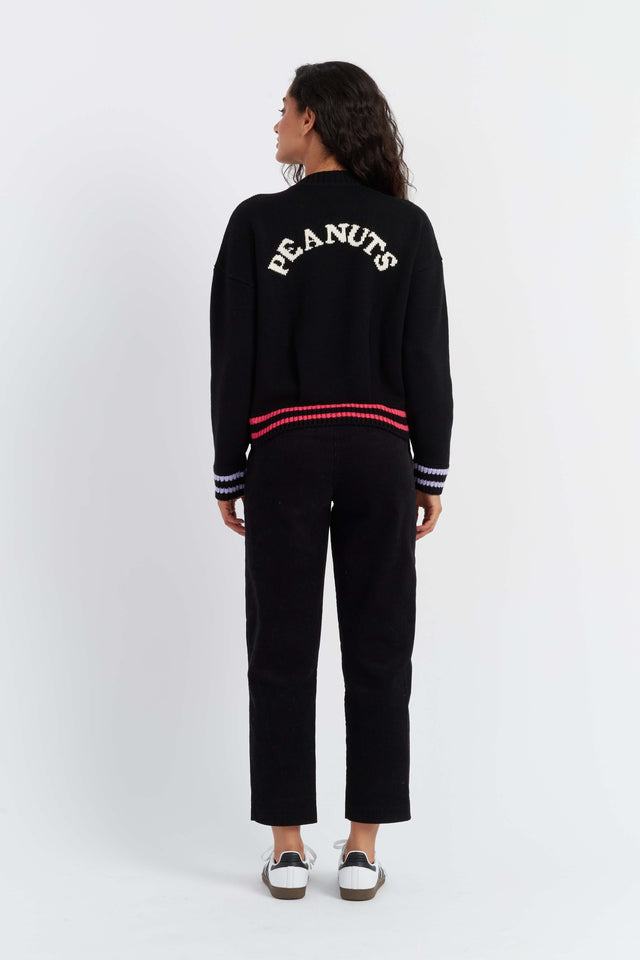 Black Wool-Cashmere Snoopy Bomber Jacket image 3