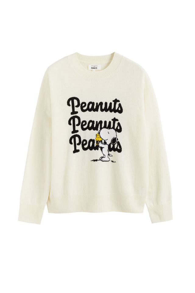 Cream Wool-Cashmere Snoopy and Woodstock Sweater image 2