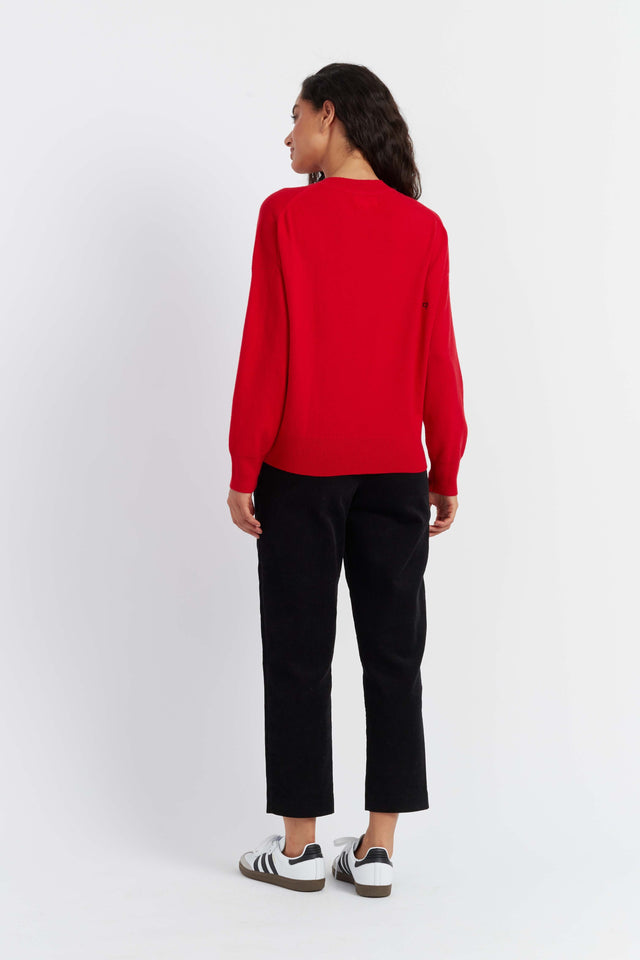 Red Wool-Cashmere Snoopy and Woodstock Sweater image 3