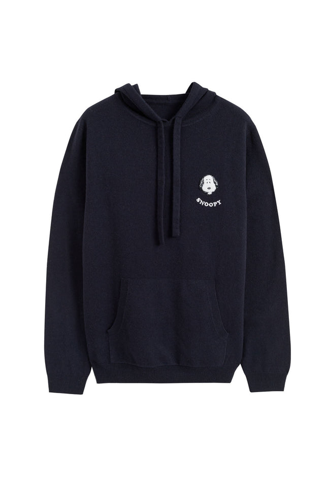 Navy Wool-Cashmere Men's Snoopy Hoodie image 2