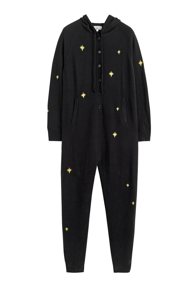 Black Wool-Cashmere Dreaming Snoopy Onesie image 2