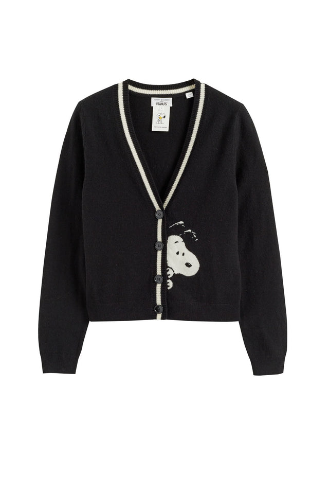 Black Wool-Cashmere Snoopy Cardigan image 2