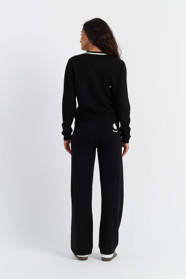 Black Wool-Cashmere Snoopy Cardigan image 3