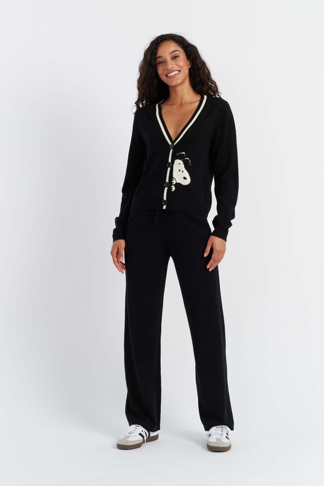 Black Wool-Cashmere Snoopy Cardigan image 4