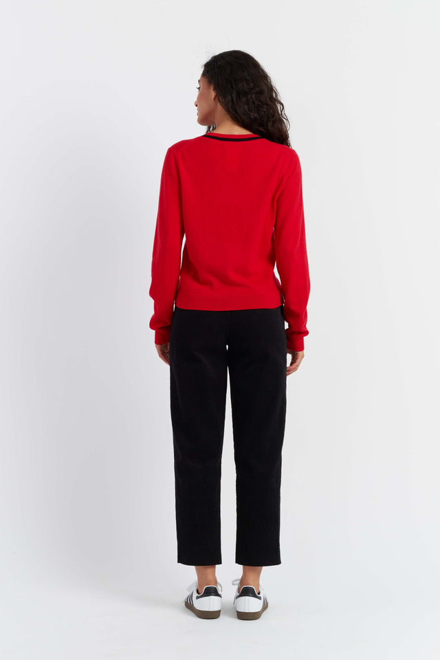 Red Wool-Cashmere Snoopy Cardigan image 3