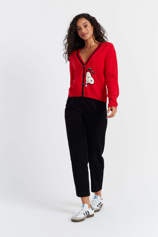 Red Wool-Cashmere Snoopy Cardigan image 4