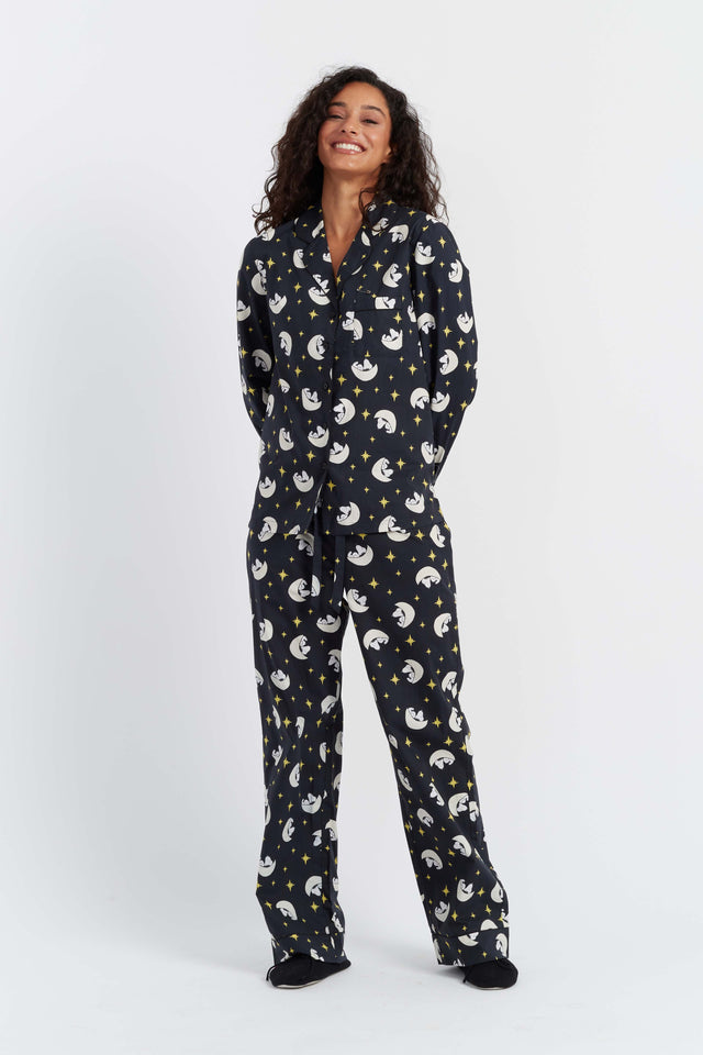 Black Cotton Snoopy Pyjama Set image 1