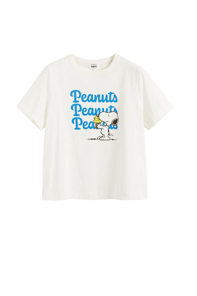 Cream Cotton Snoopy & Woodstock T-Shirt image 2