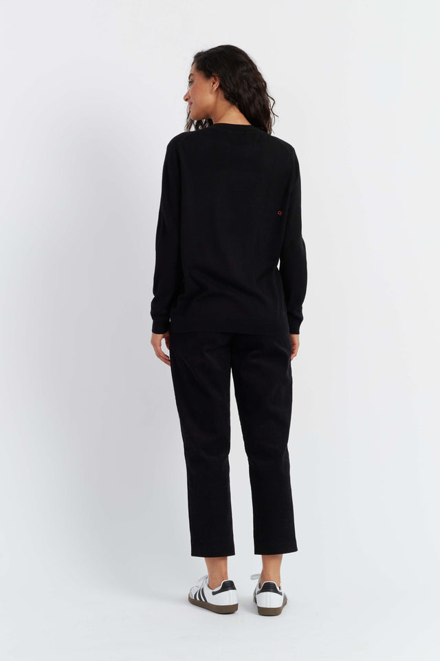 Women's Sweater Black Chinti and Parker Wool-Cashmere Snoopy intarsia Size XS-3L image 3
