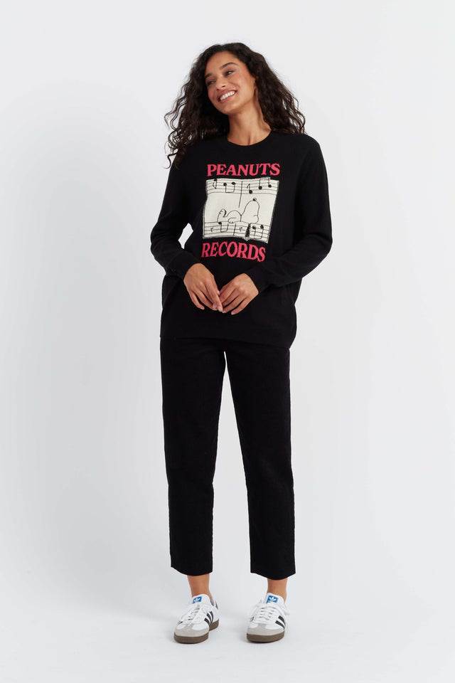 Women's Sweater Black Chinti and Parker Wool-Cashmere Snoopy intarsia Size XS-3L image 4