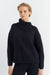 Navy Cashmere Asymmetric Sweater