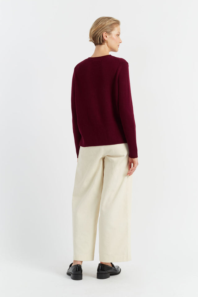 Claret Pure Cashmere Boxy Sweater image 3
