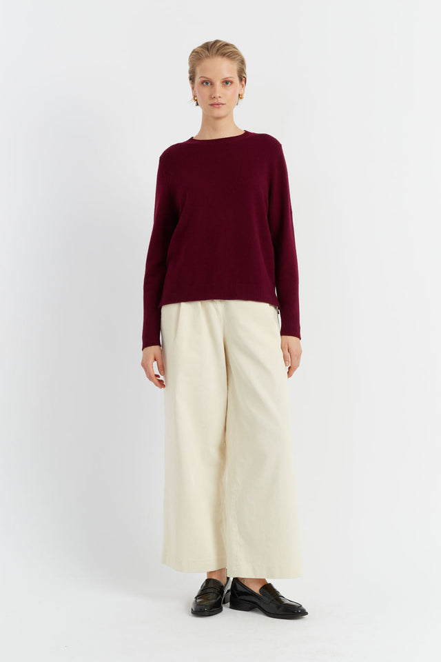 Claret Pure Cashmere Boxy Sweater image 4